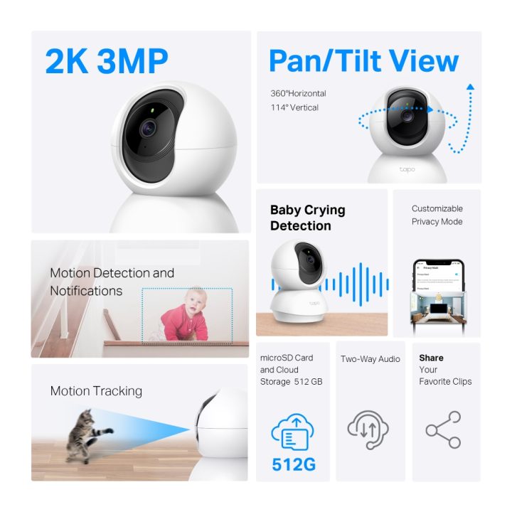 TP-Link TC71 Almohadilla Cámara de seguridad IP Interior 2304 x 1296…
