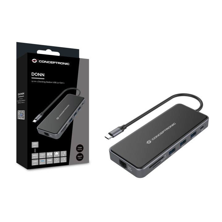Conceptronic DONN15G base para portátil e replicador de portas Com…