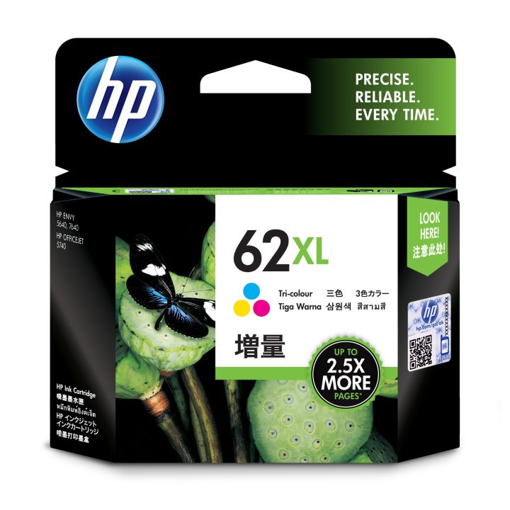 HP Original 62XL High Capacity Tri-Color Ink Cartridge