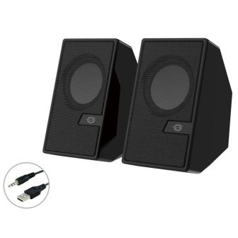 Conceptronic BJORN02B coluna de 2 vias preta sem fios e com fios 6 W