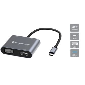 Conceptronic DONN16G Wired USB 3.2 Gen 1 (3.1 Gen 1) Type-C Gray