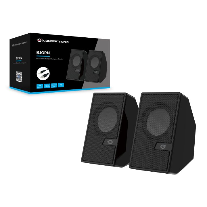 Conceptronic BJORN02B 2-Way Speaker Black Wireless and Wired 6 W