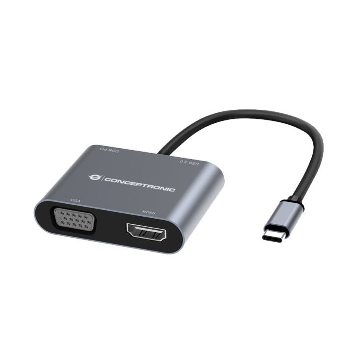 Conceptronic DONN16G Wired USB 3.2 Gen 1 (3.1 Gen 1) Type-C Gray