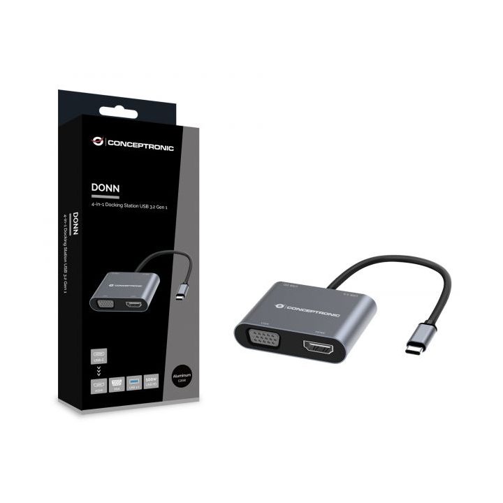 Conceptronic DONN16G Com Fios USB 3.2 Gen 1 (3.1 Gen 1) Type-C…