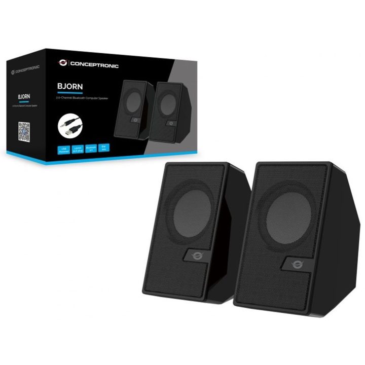 Conceptronic BJORN02B 2-Way Speaker Black Wireless and Wired 6 W