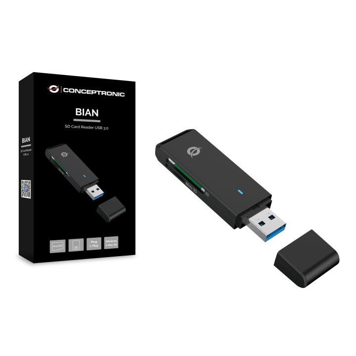 Conceptronic BIAN02B leitor de cartões USB 3.2 Gen 1 (3.1 Gen 1)…