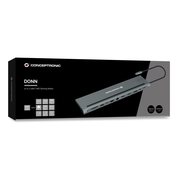 Conceptronic DONN17G base para portátil e replicador de portas Com…
