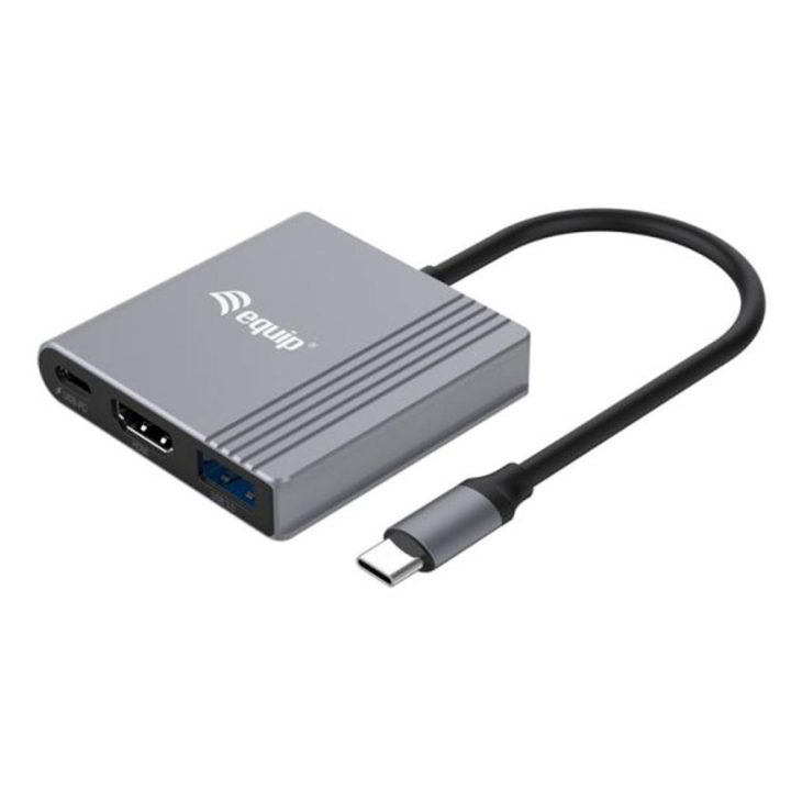 Equip Adaptador 3 em 1 USB-C para HDMI / USB-A / USB PD, 4K/60Hz…