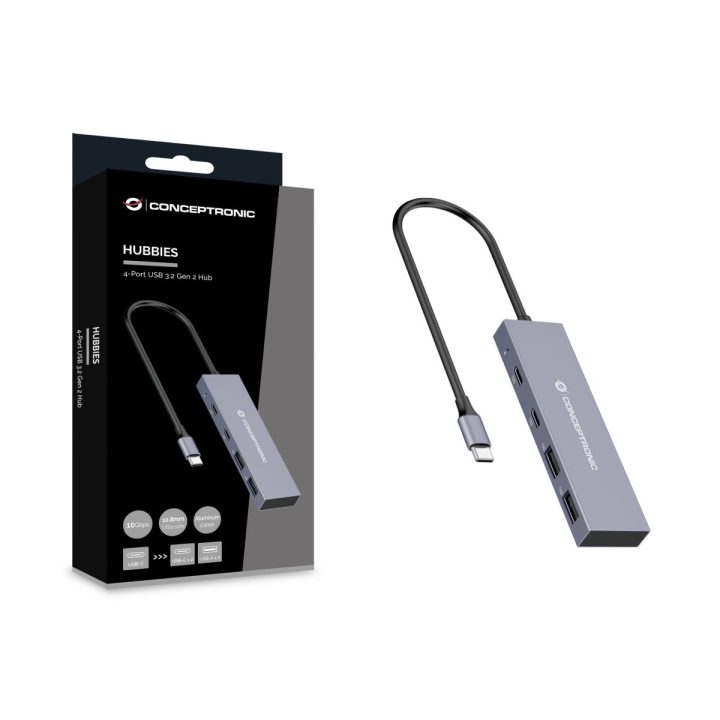 Conceptronic HUBBIES13G hub de interfaz USB 3.2 Gen 2 (3.1 Gen 2)…
