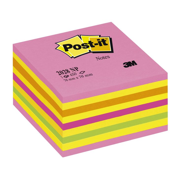 Cube 450 sheets sticky notes 76X76MM neon colors 2028-np post-it…