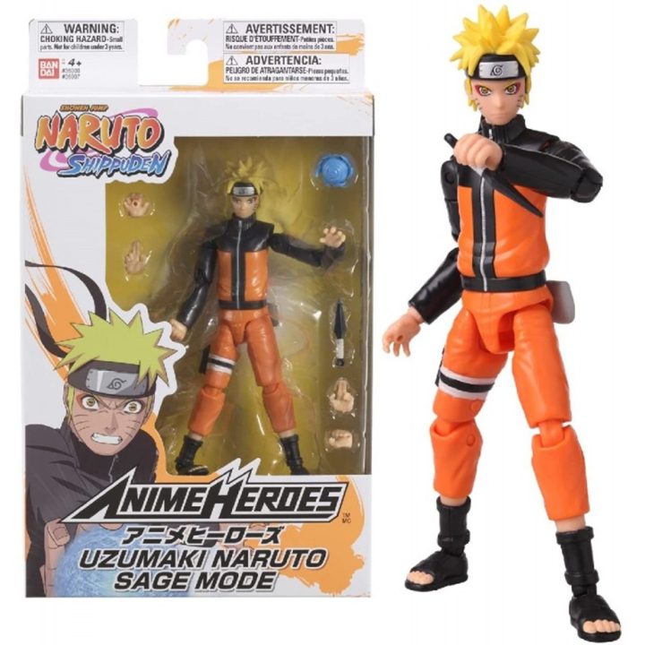 Bandai Red Bandai Anime Heroes Naruto Uzumaki Naruto Sage Mode Figure…