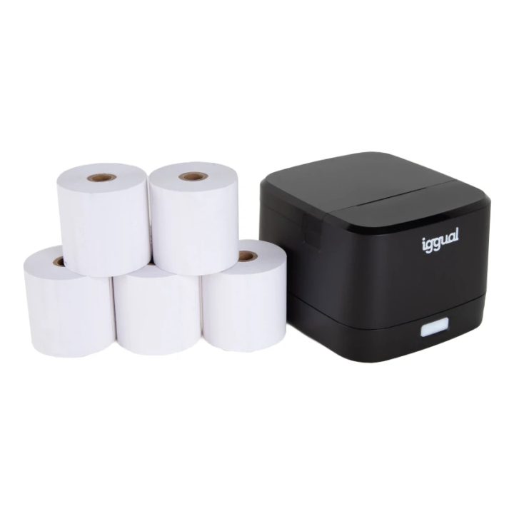 Kit iggual impressora térmica TP EASY 58 + 5 rolos