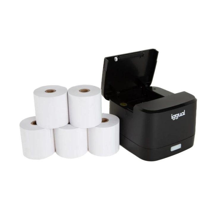 Kit iggual impressora térmica TP EASY 58 + 5 rolos