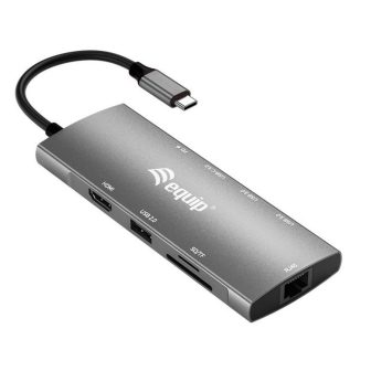 Equip USB-C 9-in-1 Multi-Function Adapter, HDMI 4K/60Hz, Gigabit LAN…