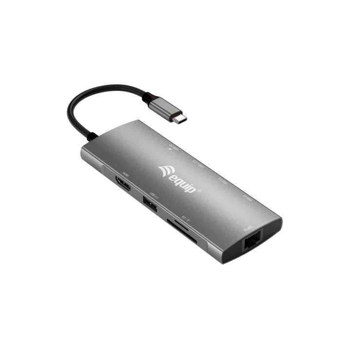 Equip USB-C 9-in-1 Multi-Function Adapter, HDMI 4K/60Hz, Gigabit LAN…