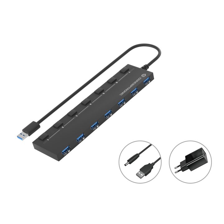 Conceptronic HUBBIES19BP hub de interface USB 3.2 Gen 1 (3.1 Gen 1)…