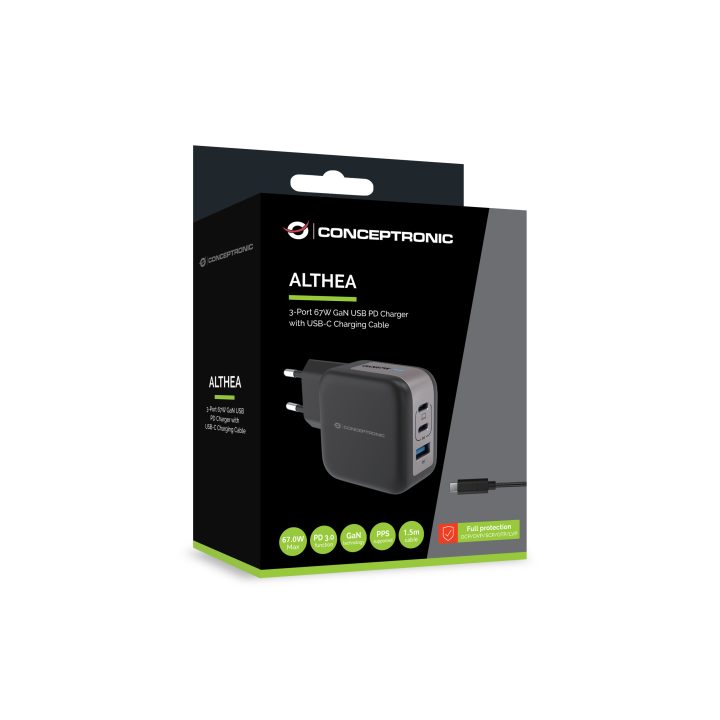 Conceptronic ALTHEA17B Universal Mobile Device Charger Black AC Fast…