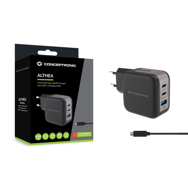 Conceptronic ALTHEA17B Universal Mobile Device Charger Black AC Fast…