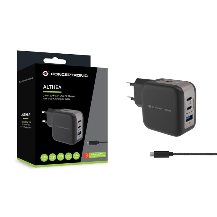 Conceptronic ALTHEA17B Universal Mobile Device Charger Black AC Fast…