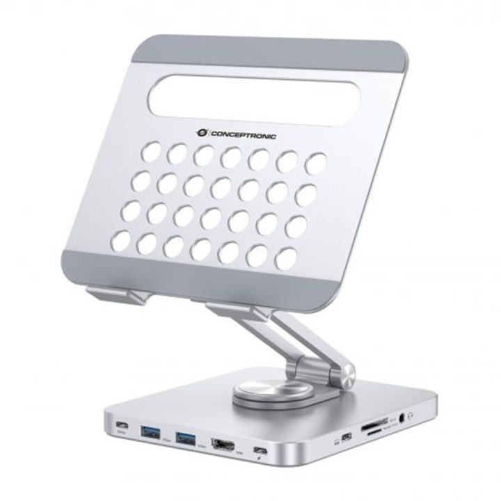 Conceptronic DONN26G silver tablet management cart