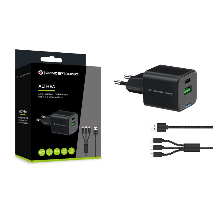 Conceptronic ALTHEA16B Universal Mobile Device Charger Black AC Fast…