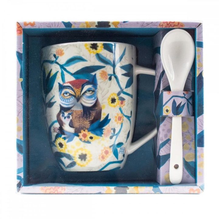 Enesco Owls Mug with Spoon (D232)