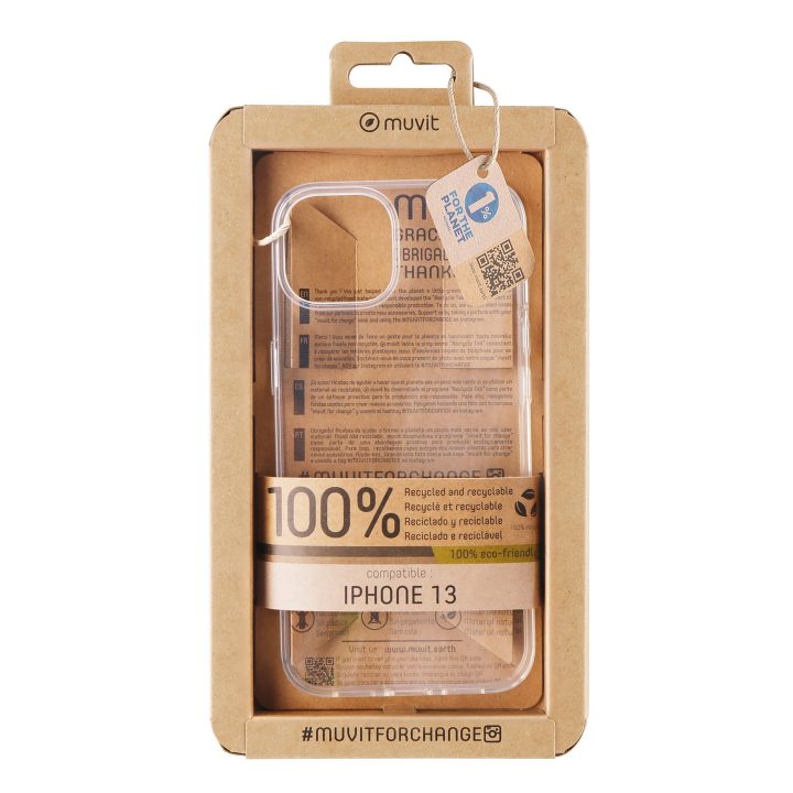 Funda Muvit recycletek para Apple iPhone 13 transparente (MCCRS0158)