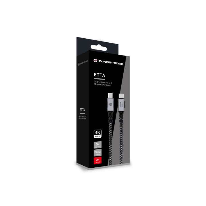 Conceptronic ETTA07B20 cabo USB USB 3.2 Gen 2x2 2 m USB C 20 Gbit/s…