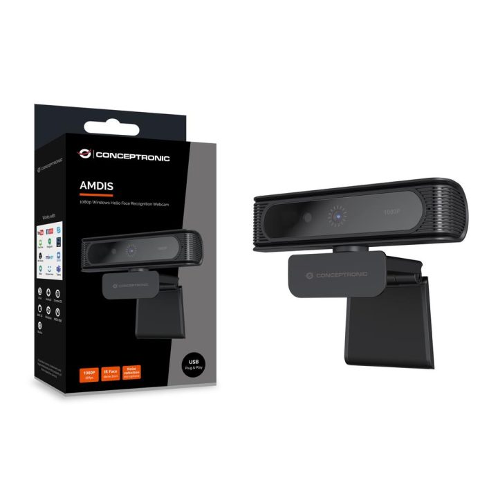 Conceptronic AMDIS09B cámara web 2 MP 1920 x 1080 Pixeles USB 2.0…