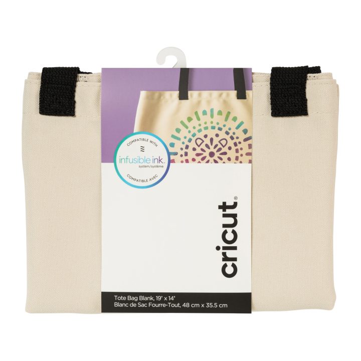 Cricut 2006829 Beige, Black Large Shopping Bag