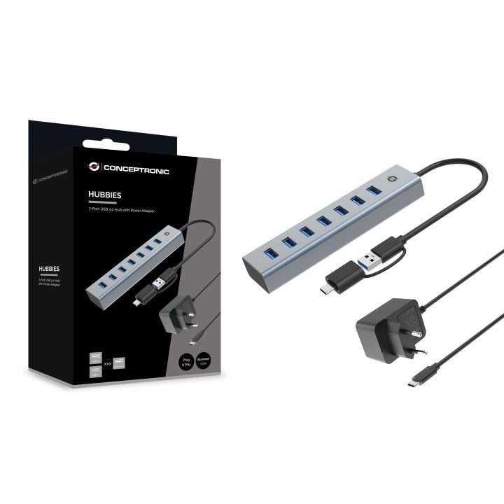 Conceptronic HUBBIES21GP hub de interface USB 3.2 Gen 1 (3.1 Gen 1)…