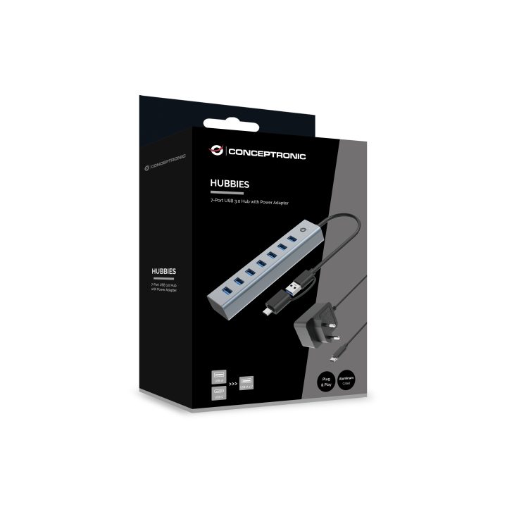 Conceptronic HUBBIES21GP hub de interface USB 3.2 Gen 1 (3.1 Gen 1)…