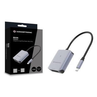 Conceptronic BIAN08G USB 3.2 Gen 2 Type-C Card Reader Gray
