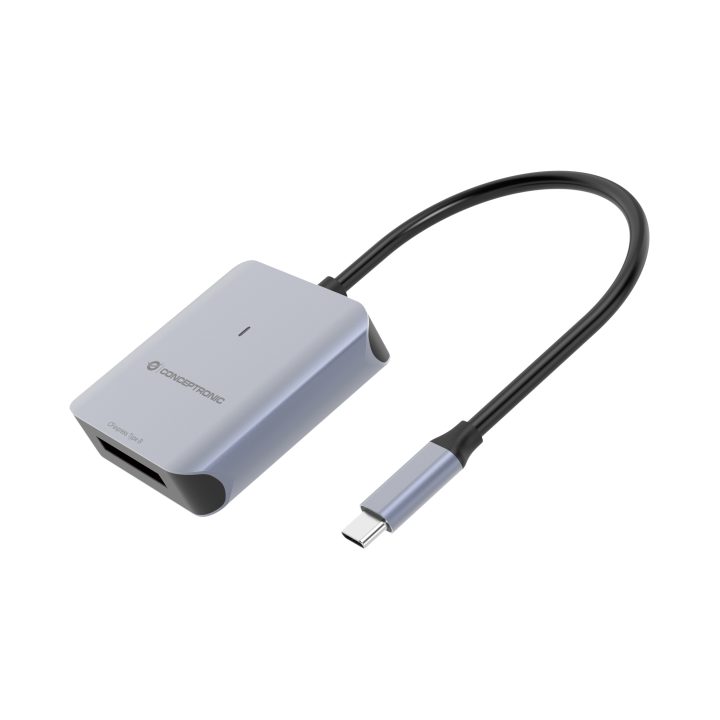Conceptronic BIAN08G leitor de cartões USB 3.2 Gen 2 Type-C Cinzento