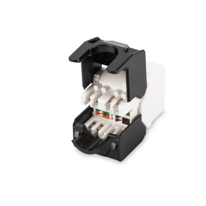 DIGITUS Módulo Keystone CAT 6A - sem blindagem - Preto - Branco -…