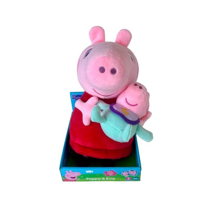 Bandai vermelho Peluche Peppa Pig com bebé (COP8402)