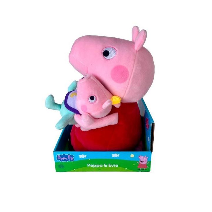 Bandai vermelho Peluche Peppa Pig com bebé (COP8402)