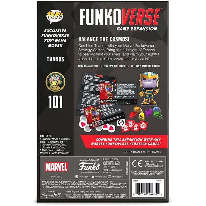 Jogo de tabuleiro Funkoverse expansão Marvel edição 101 Thanos…