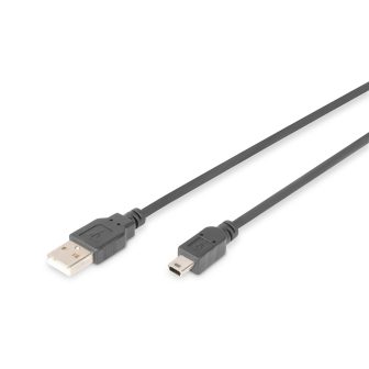 Digitus AK-300108-010-S cable USB USB 2.0 USB A Mini-USB B 0,48…