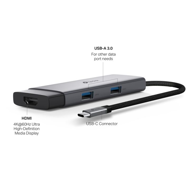 TP-Link UH5020C USB Type-C Interface Hub 5000 Mbit/s Gray