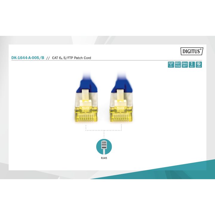Digitus DK-1644-A-005/B Blue Network Cable 0.5 m Cat6a S/FTP (S-STP)