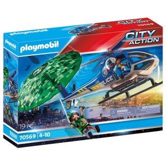 Playmobil ciudad helicoptero de policia persecucion en paracaidas…