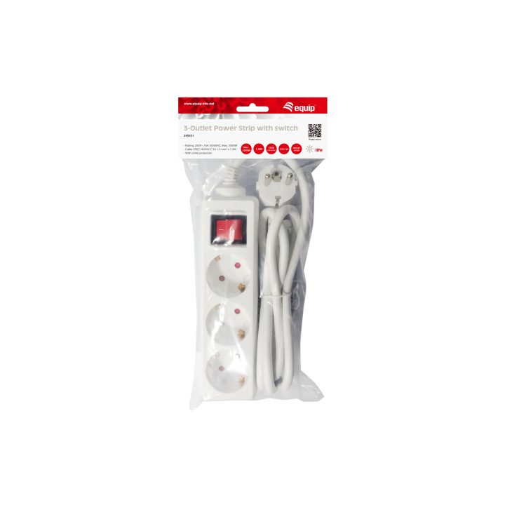 Equip 245551 base múltiple 1,5 m 3 salidas AC Interior Blanco