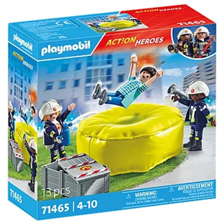 Playmobil bombeiros com colchão de resgate (71465)