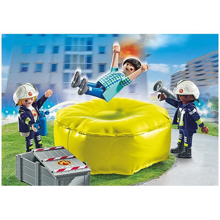Playmobil bombeiros com colchão de resgate (71465)
