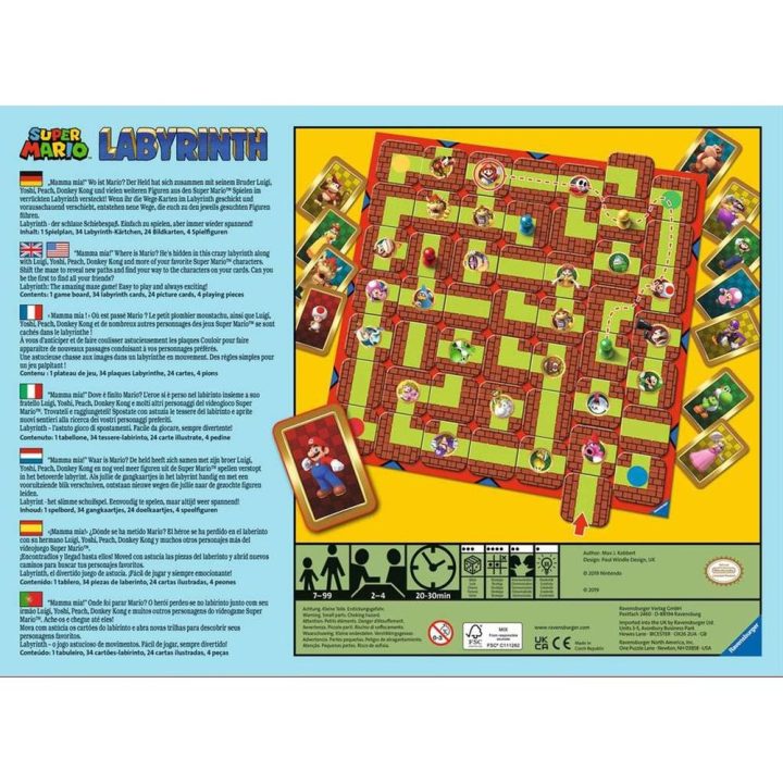 Jogo de tabuleiro Ravensburger labyrinth super mario (26063)