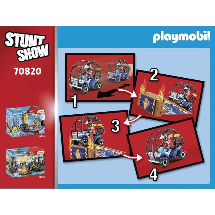 Playmobil starter pack stuntshow quad com rampa de fogo (70820)