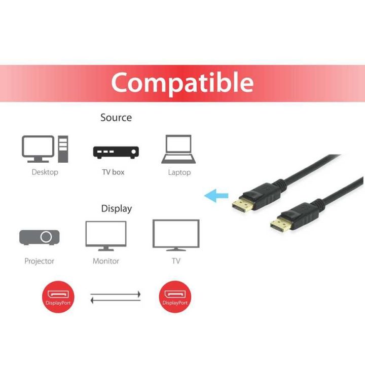 Equip 119253 DisplayPort 1.4 Cable, 3.0 m, 8K/60 Hz