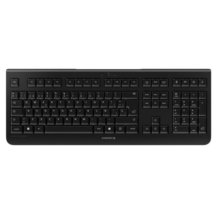 CHERRY KW 3000 teclado Universal RF sem fios QWERTY Espanhol Preto