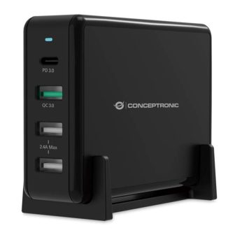Conceptronic OZUL01B Universal Mobile Device Charger Black AC Fast…